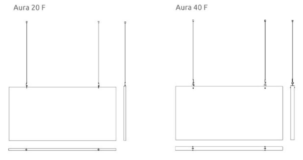 Artnovion Aura F Baffel - effektiv akustikbehandling til loftet i to forskellige størrelser