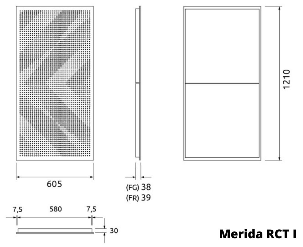 Artnovion Merida RCT I Loftpanel - Dimensioner