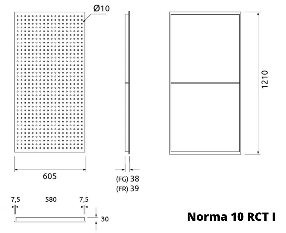 Artnovion Norma 10 RCT I Loftpanel; Dimensioner