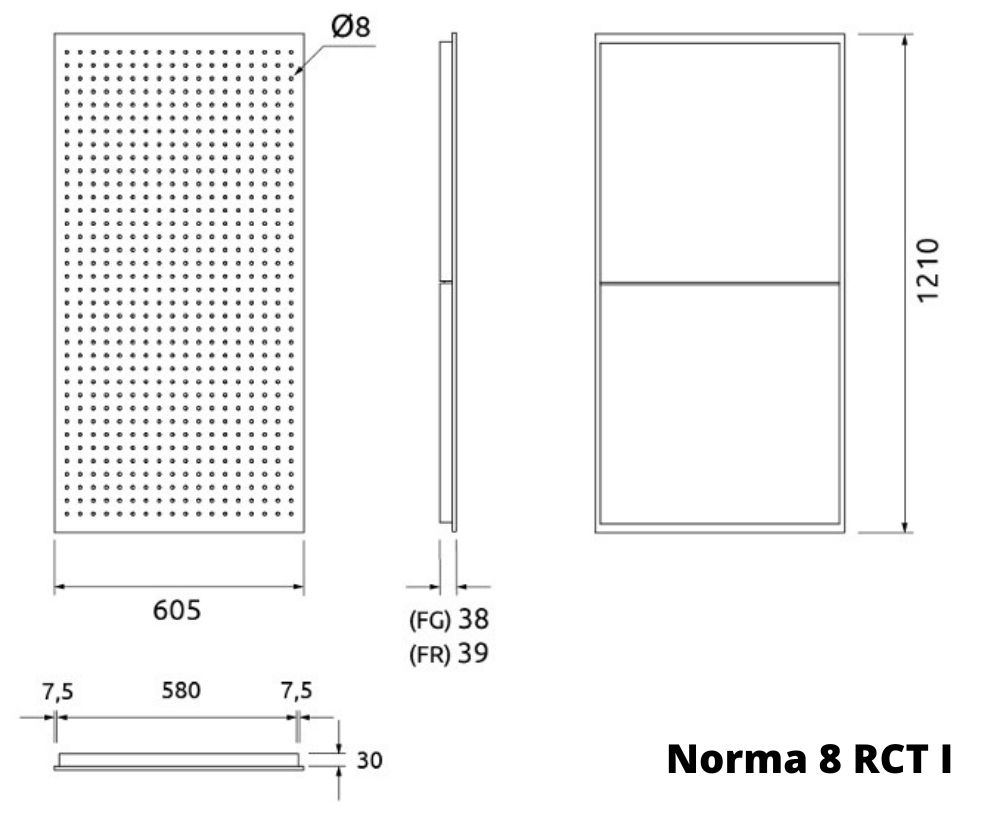 Artnovion Norma 8 RCT I Loftpanel; Dimensioner