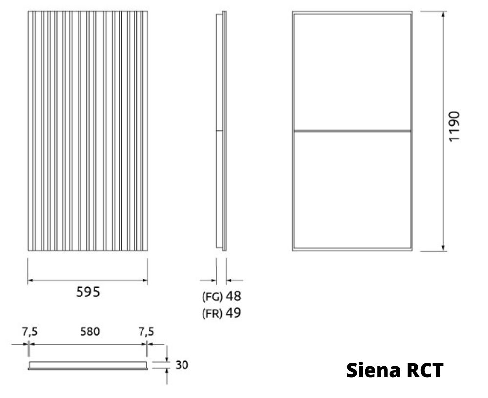 Artnovion Siena RCT Loftpanel; Dimensioner