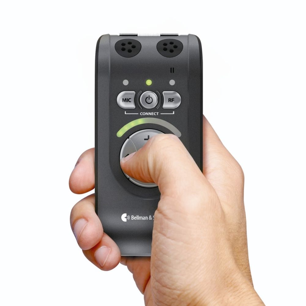 Bellman Audio Domino Pro Digitalt Kommunikationssystem bestående af en modtager samt sender m. indbygget mikrofon. Egnet til mennesker med hørevanskeligheder.