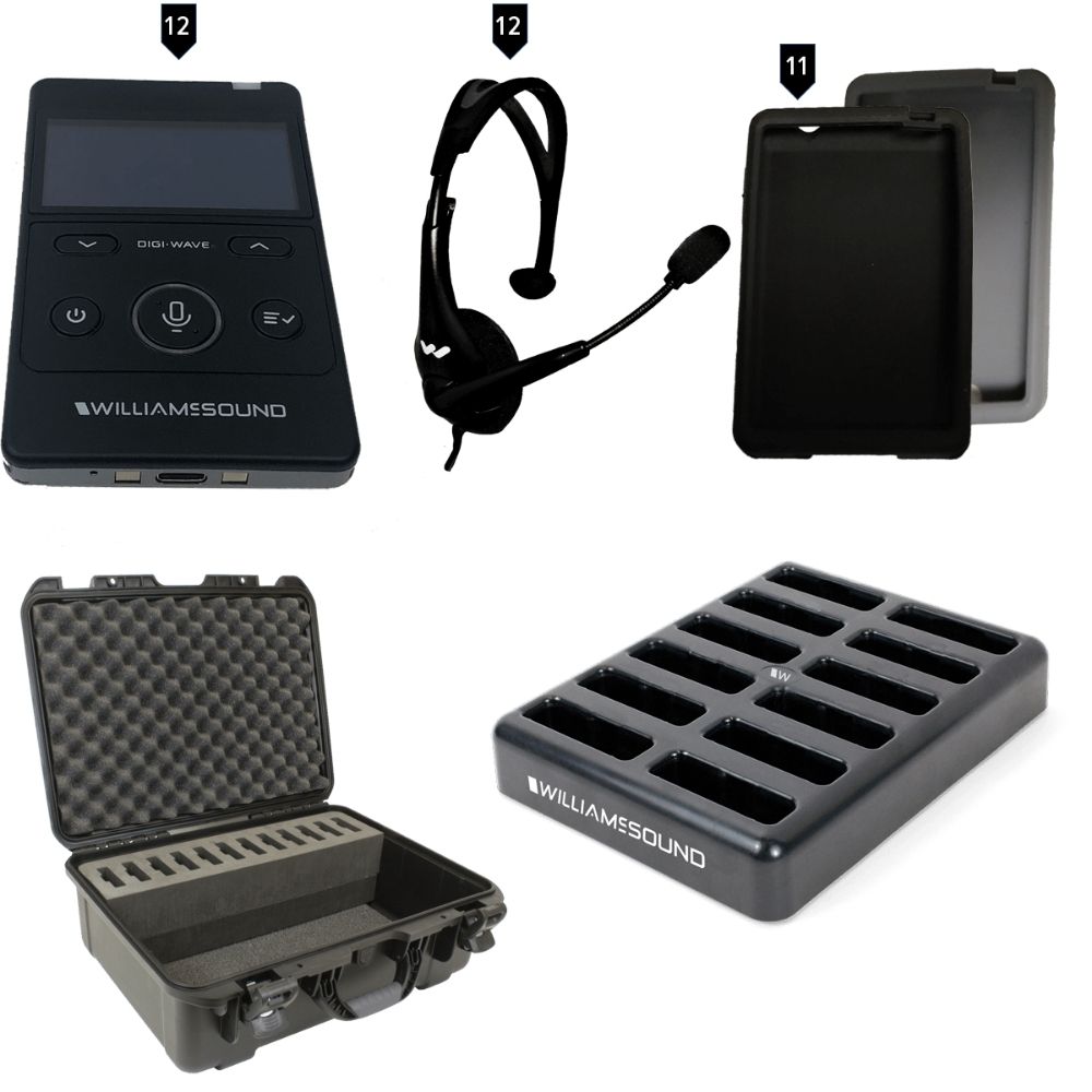 Digi-Wave 400 Wireless VIP Tour Guide System, inkl. 12 transceivere